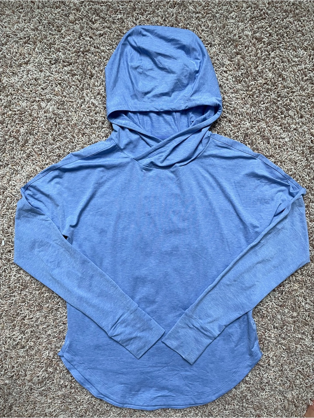 REI Women Light Blue Crewneck Hoodie Sweater Lightweight Hiking Layers Granola